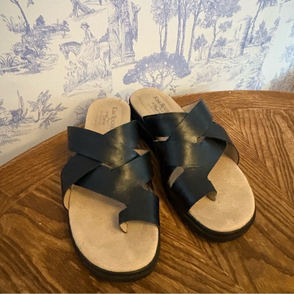 Kim Rogers Black Crisscross Sandals